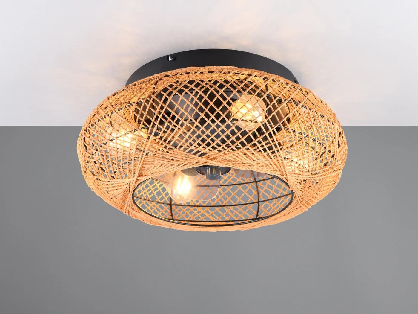 Reality Leuchten LED Deckenleuchte mit Ventilatorfunktion, Boho Style, warmweiß - Bild 3