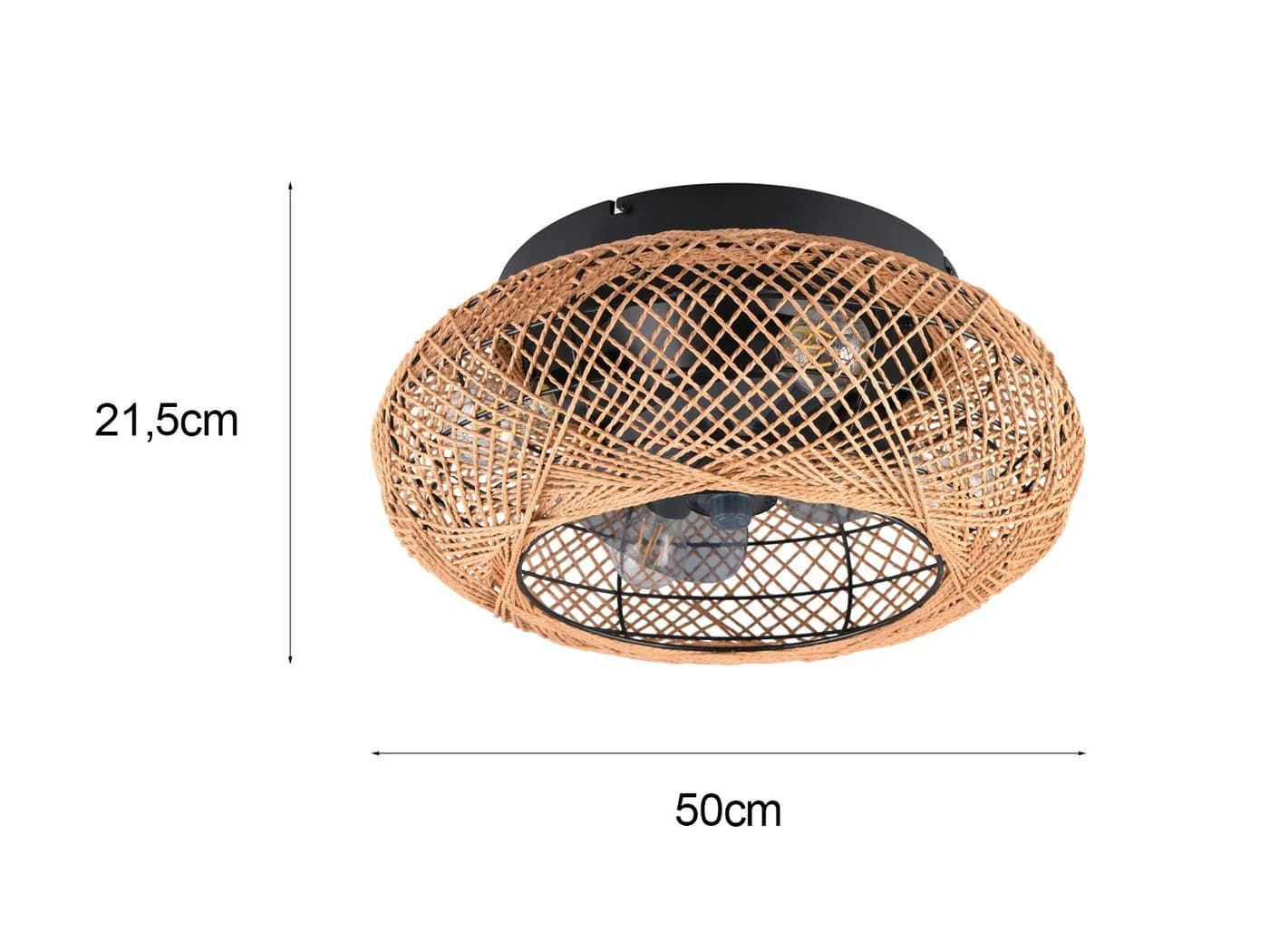 Reality Leuchten LED Deckenleuchte mit Ventilatorfunktion, Boho Style, warmweiß - Bild 4