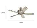 Kichler Deckenventilator 132cm Zinn antik Echtholzflügel Fernbedienung Bild 4