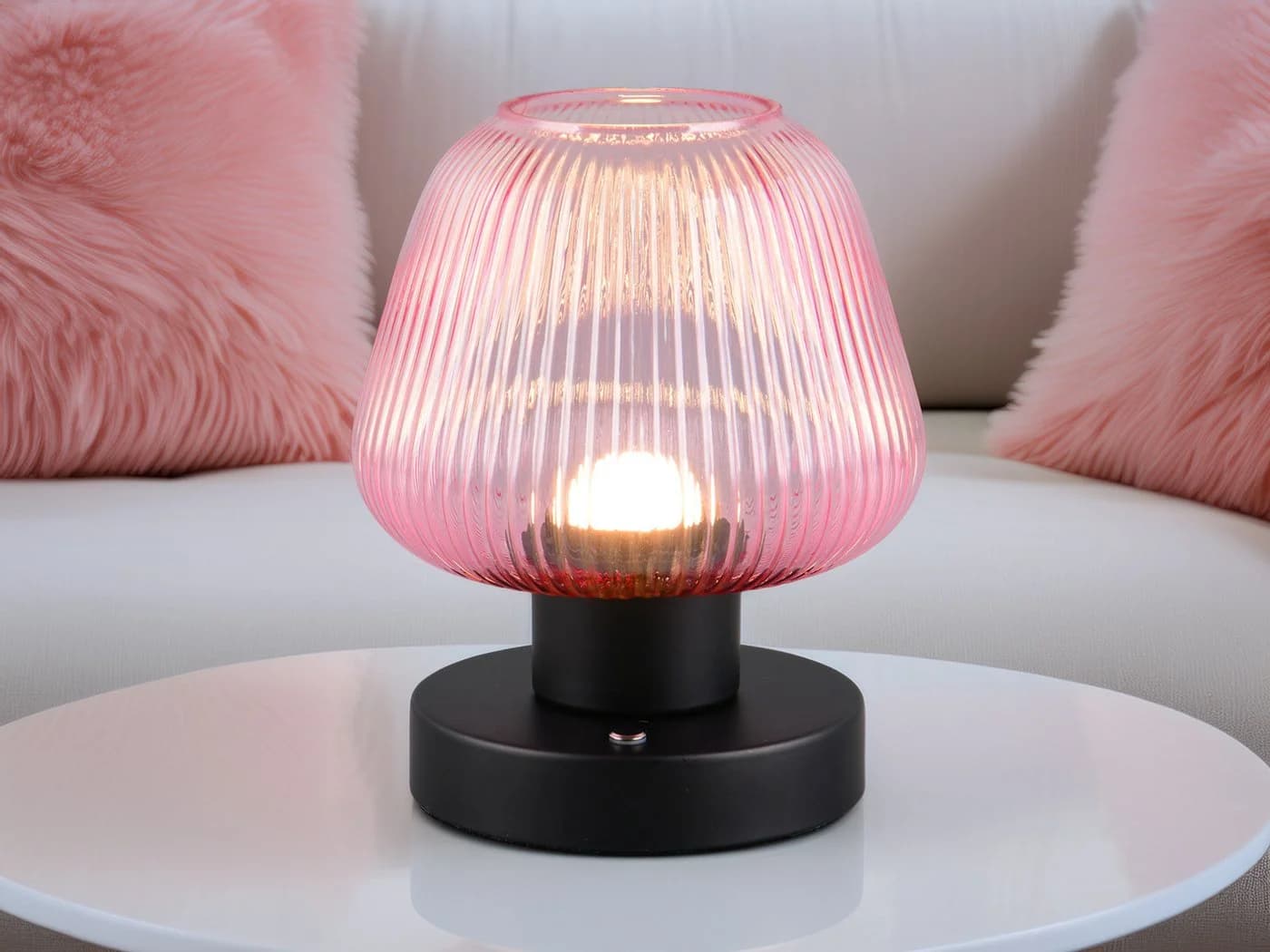 meineWunschleuchte LED Tischleuchte Dimmbar Glas Retro