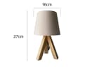meineWunschleuchte Nachttischlampe Holz Dreibein Creme Bild 4