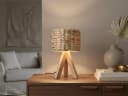 meineWunschleuchte Tischleuchte Holz Wasserhyazinthe E14 Bild 5