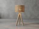 meineWunschleuchte Tischleuchte Skandinavisch Beige Holz Bild 3