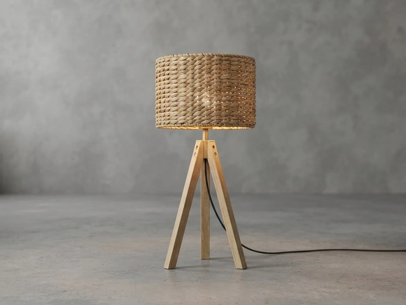 meineWunschleuchte Tischleuchte Skandinavisch Beige Holz - Bild 3