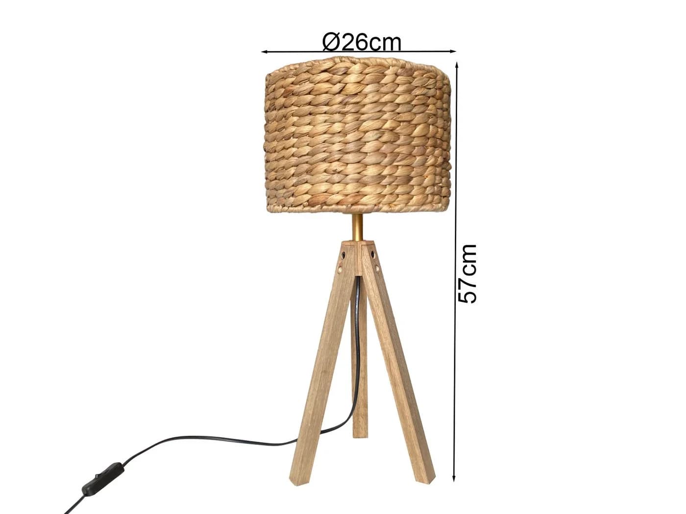 meineWunschleuchte Tischleuchte Skandinavisch Beige Holz - Bild 4