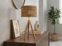 meineWunschleuchte Tischleuchte Skandinavisch Beige Holz Bild 5