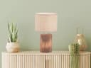 FISCHER & HONSEL LED Nachttischlampe Beige Holzoptik 43cm Bild 1