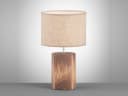 FISCHER & HONSEL LED Nachttischlampe Beige Holzoptik 43cm Bild 3