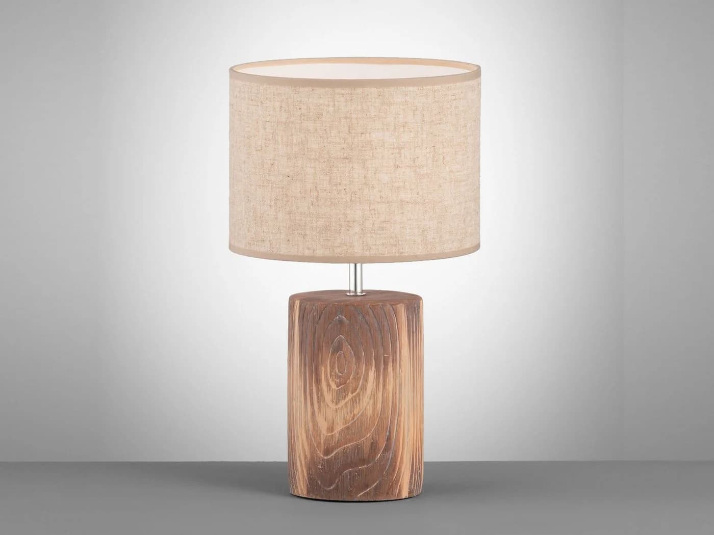 FISCHER & HONSEL LED Nachttischlampe Beige Holzoptik 43cm - Bild 3