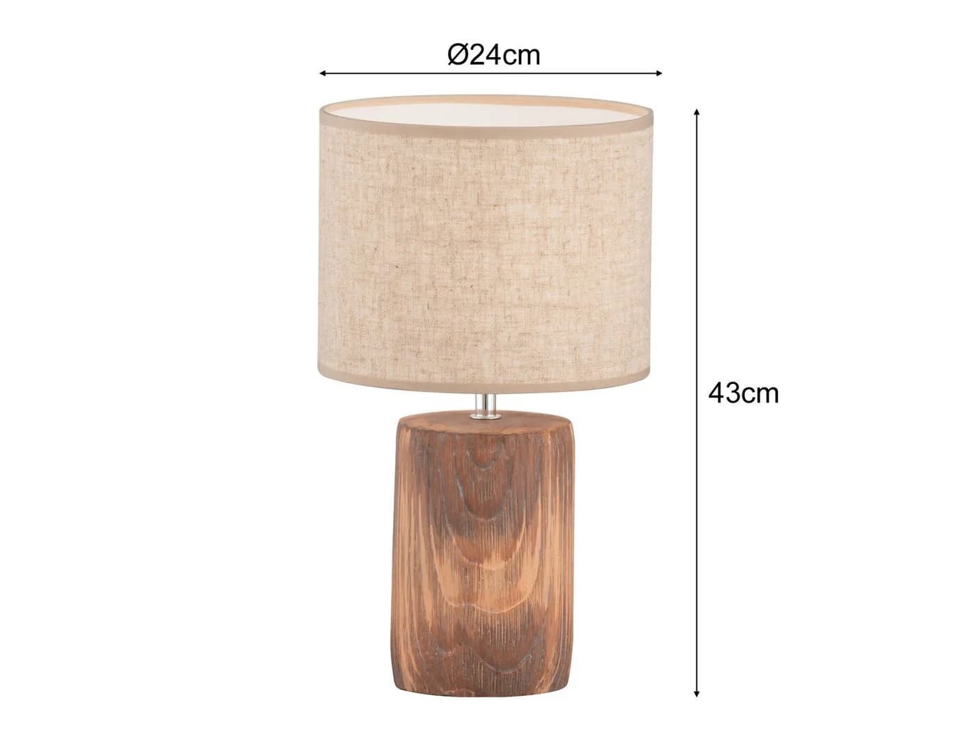 FISCHER & HONSEL LED Nachttischlampe Beige Holzoptik 43cm - Bild 4