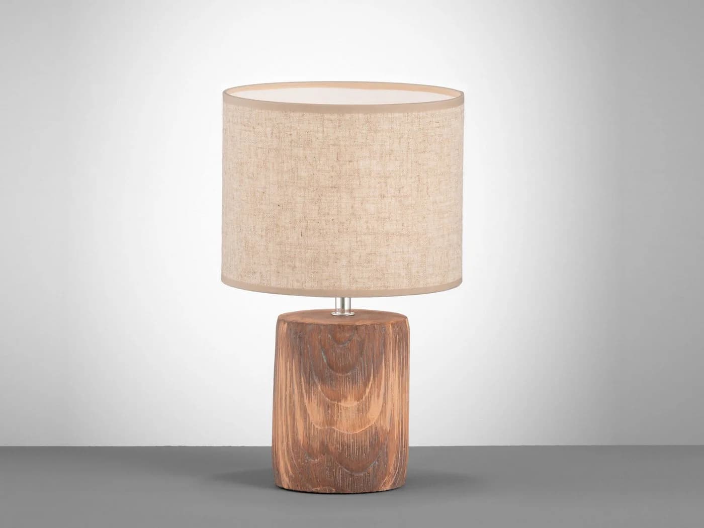 FISCHER & HONSEL LED Nachttischlampe Beige Beton Holzoptik Dimmbar - Bild 3