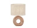 FISCHER & HONSEL LED Nachttischlampe Skandi Keramik Leinen Beige Dimmbar Bild 2