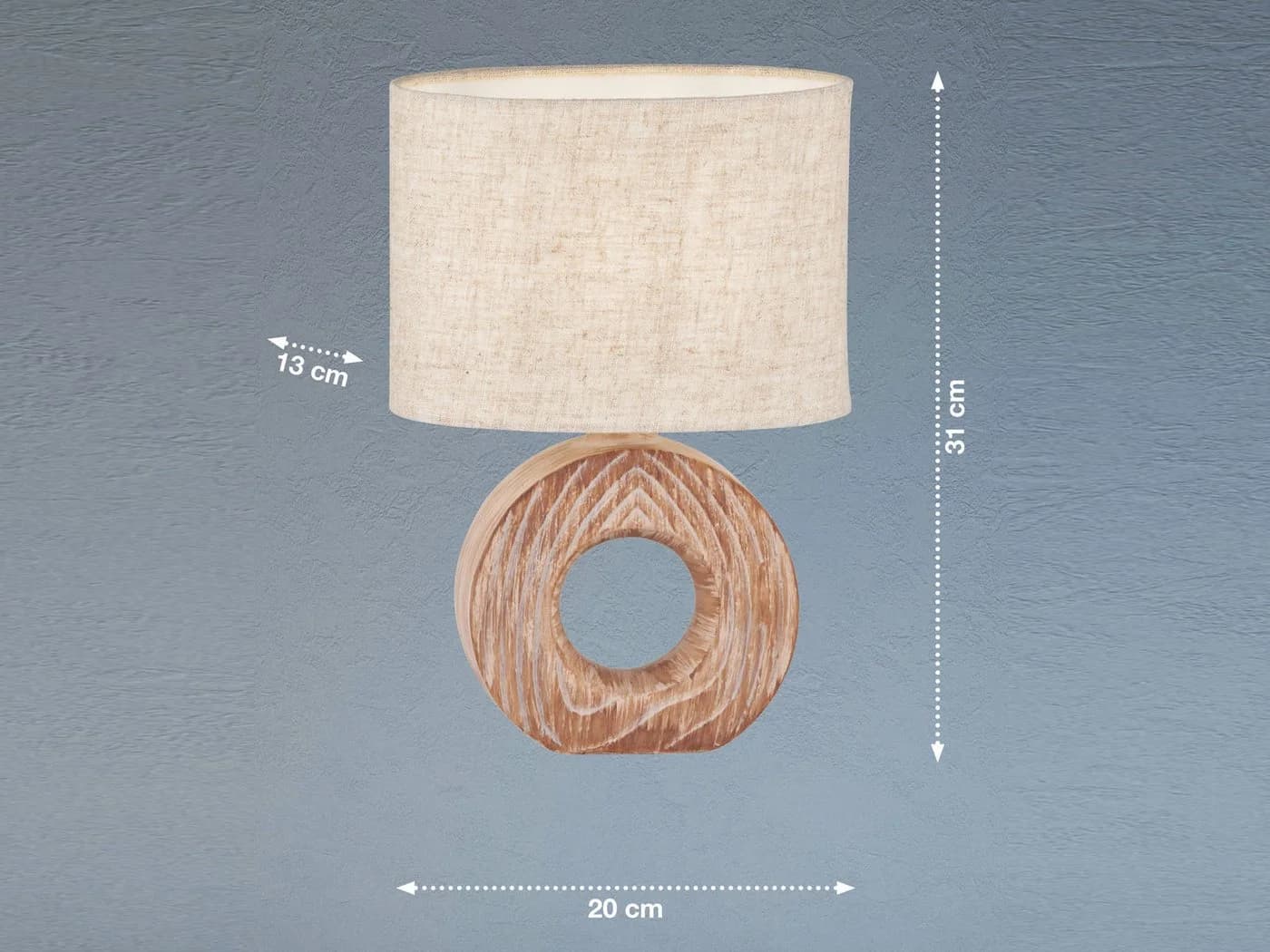 FISCHER & HONSEL LED Nachttischlampe Skandi Keramik Leinen Beige Dimmbar - Bild 4