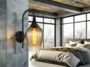 GLOBO LIGHTING LED Wandleuchte: Goldenes Glas & Schwarzes Metall Bild 1