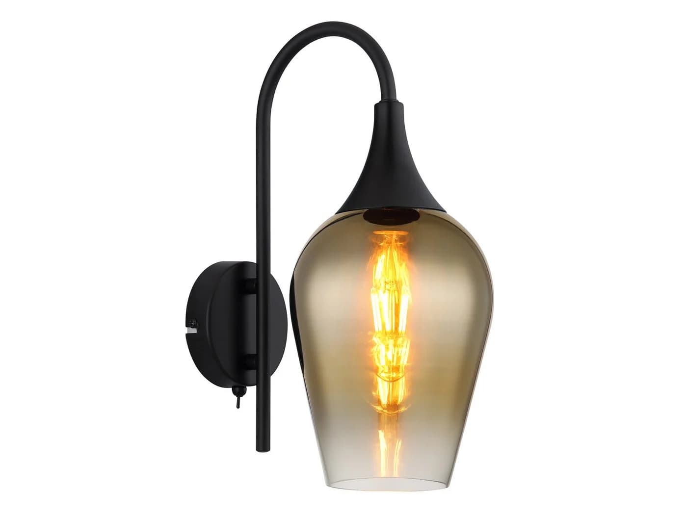 GLOBO LIGHTING LED Wandleuchte: Goldenes Glas & Schwarzes Metall - Bild 2