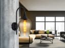 GLOBO LIGHTING LED Wandleuchte: Goldenes Glas & Schwarzes Metall Bild 5