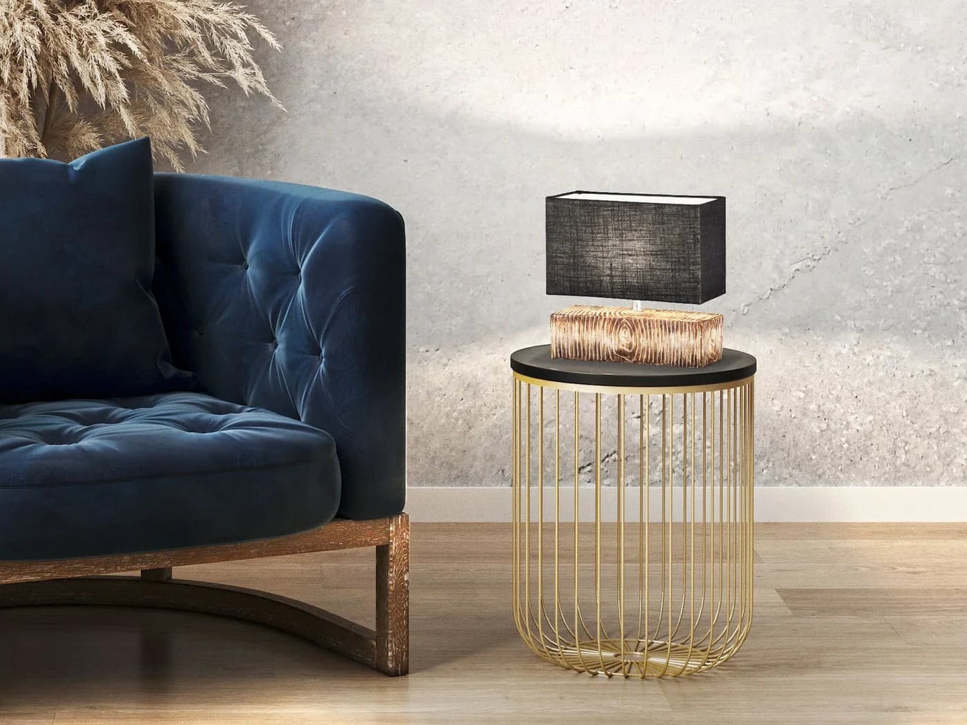 FISCHER & HONSEL LED Nachttischlampe Grau Keramik Leinen Dimmbar
