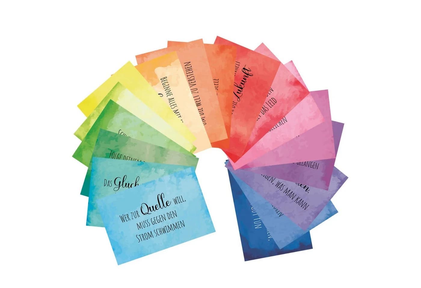 Logbuch-Verlag Motivationskarten 38-tlg. Regenbogen Affirmation