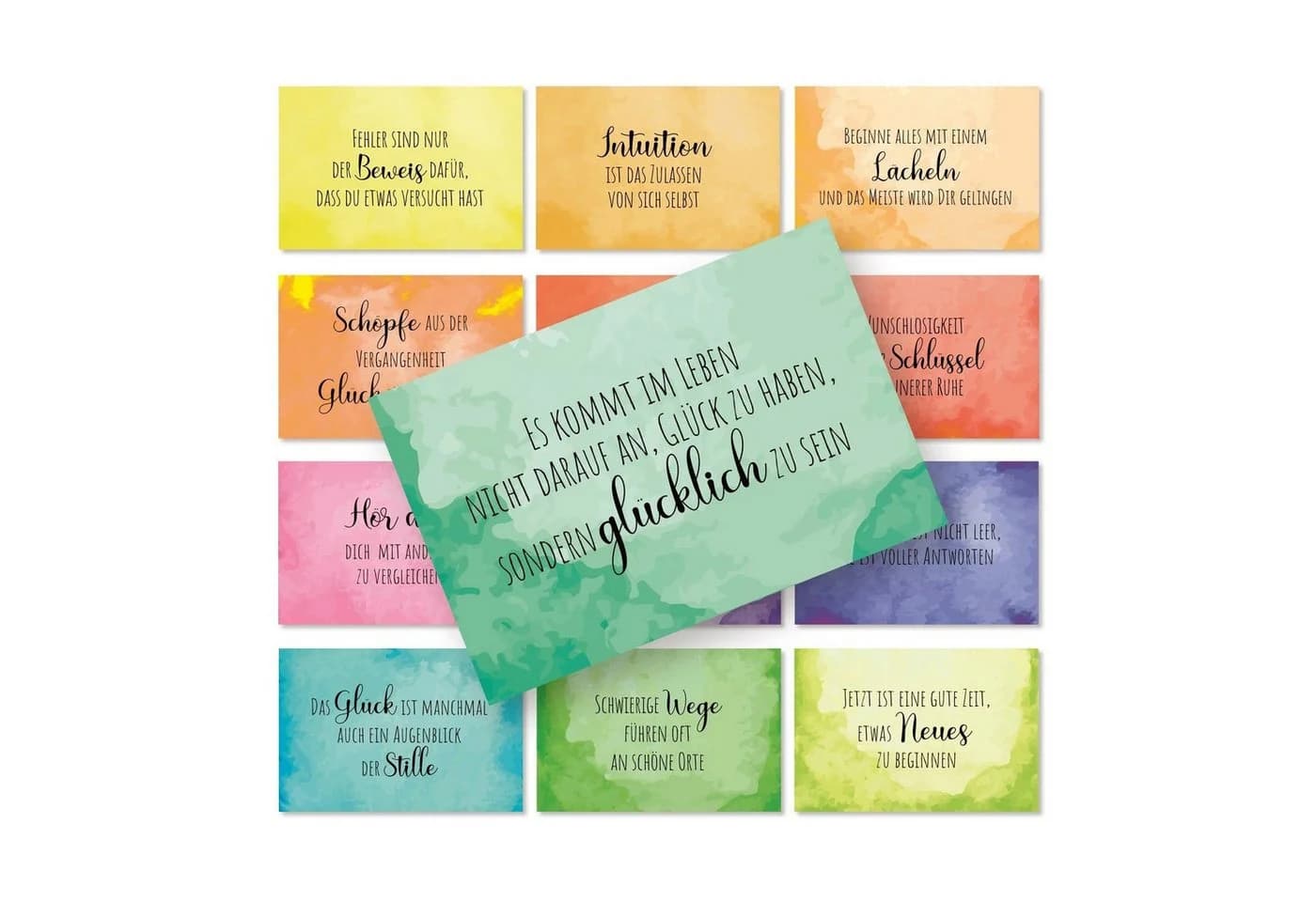 Logbuch-Verlag Motivationskarten 38-tlg. Regenbogen Affirmation - Bild 2