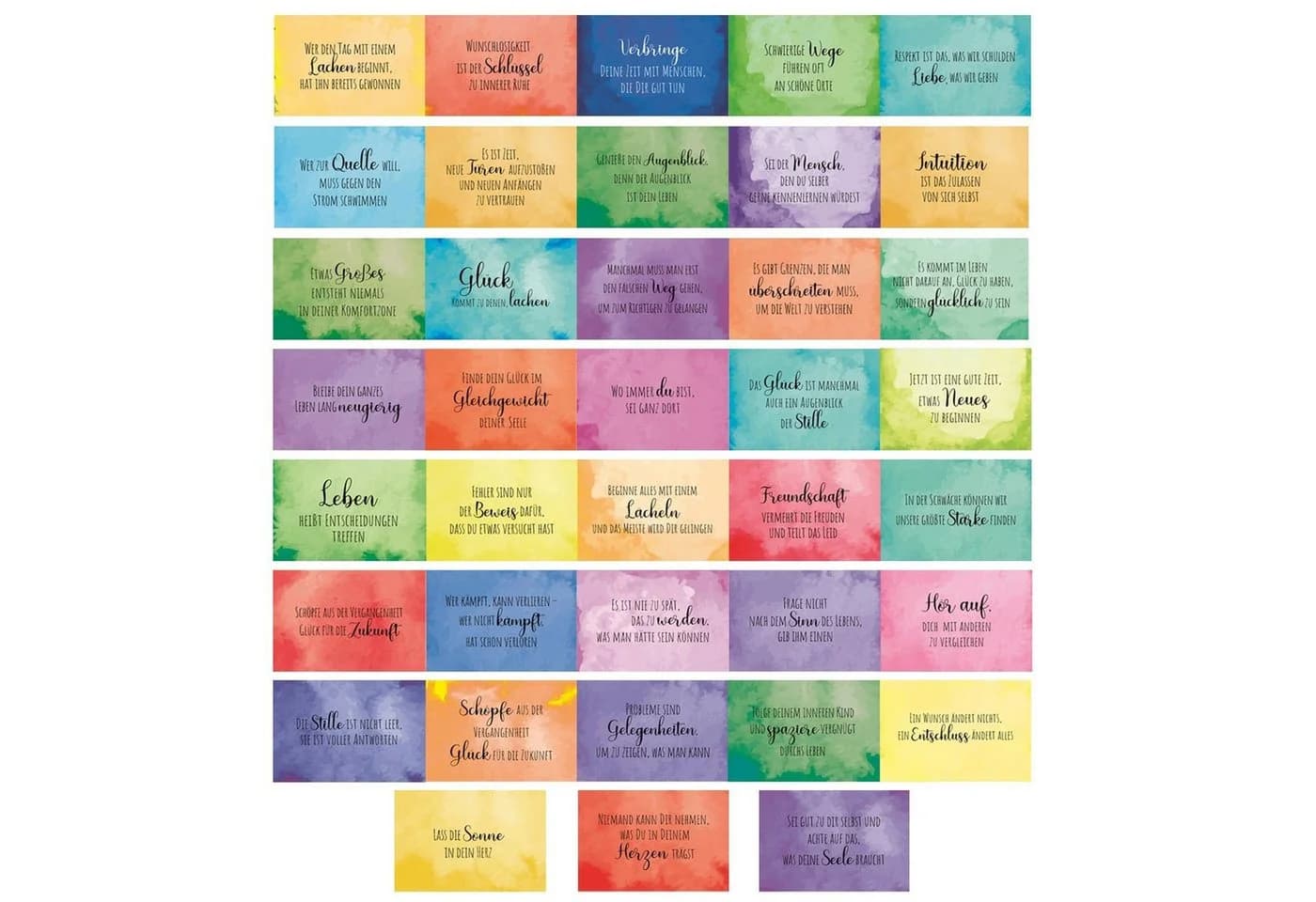 Logbuch-Verlag Motivationskarten 38-tlg. Regenbogen Affirmation - Bild 3