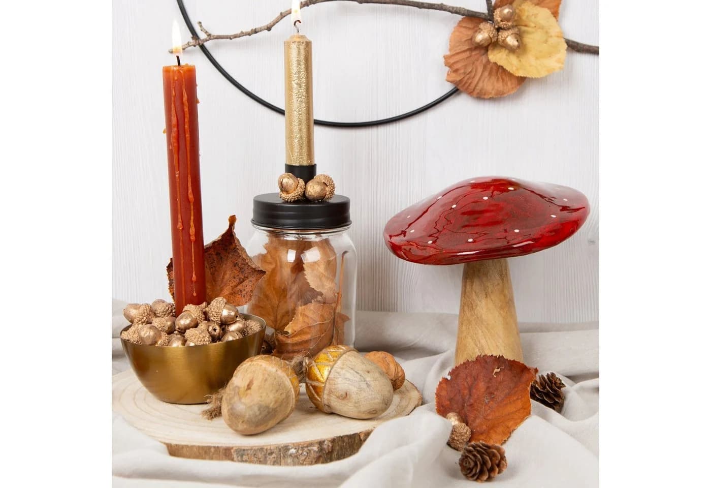 Logbuch-Verlag Fliegenpilz Dekofigur 2er Set Holz Herbstdeko - Bild 3
