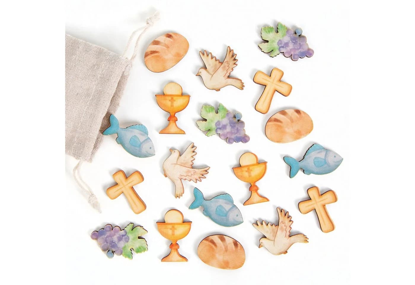 Logbuch-Verlag Streudeko Set 18 christliche Symbole Tischdeko Holz - Bild 2