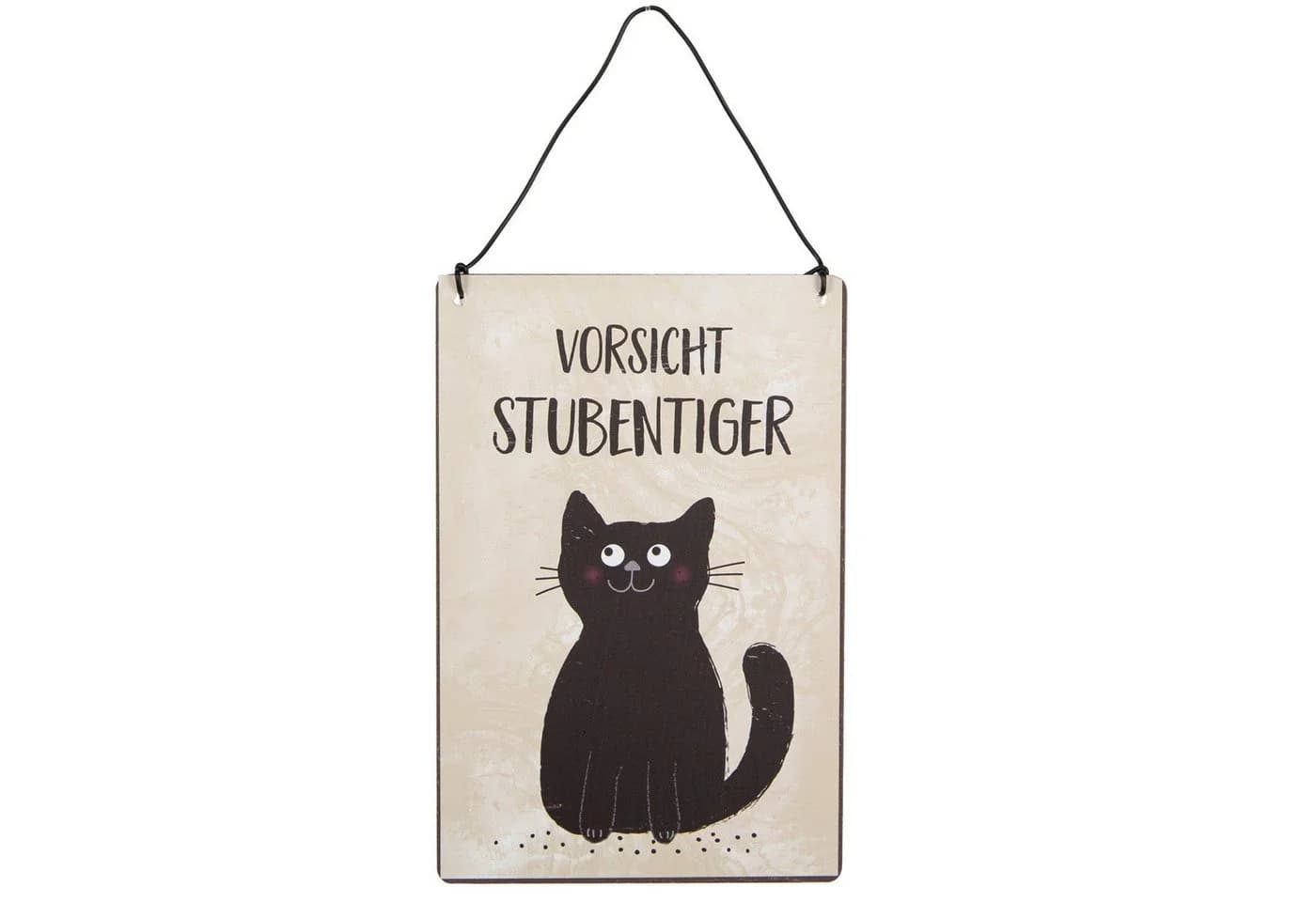 Logbuch-Verlag Dekoschild „Vorsicht Stubentiger“ Schwarz Metall