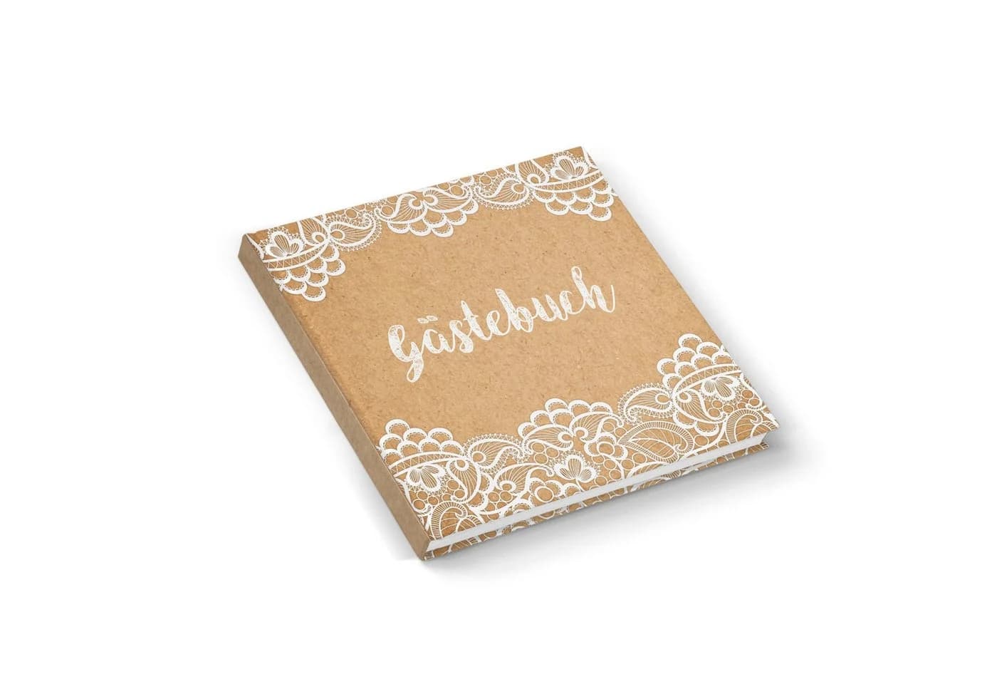 Logbuch-Verlag Gästebuch Kraftpapier-Optik Braun Weiß Hardcover