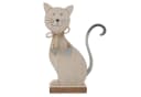 Logbuch-Verlag Dekofigur Katze Holz Metall Braun Silber Bild 2