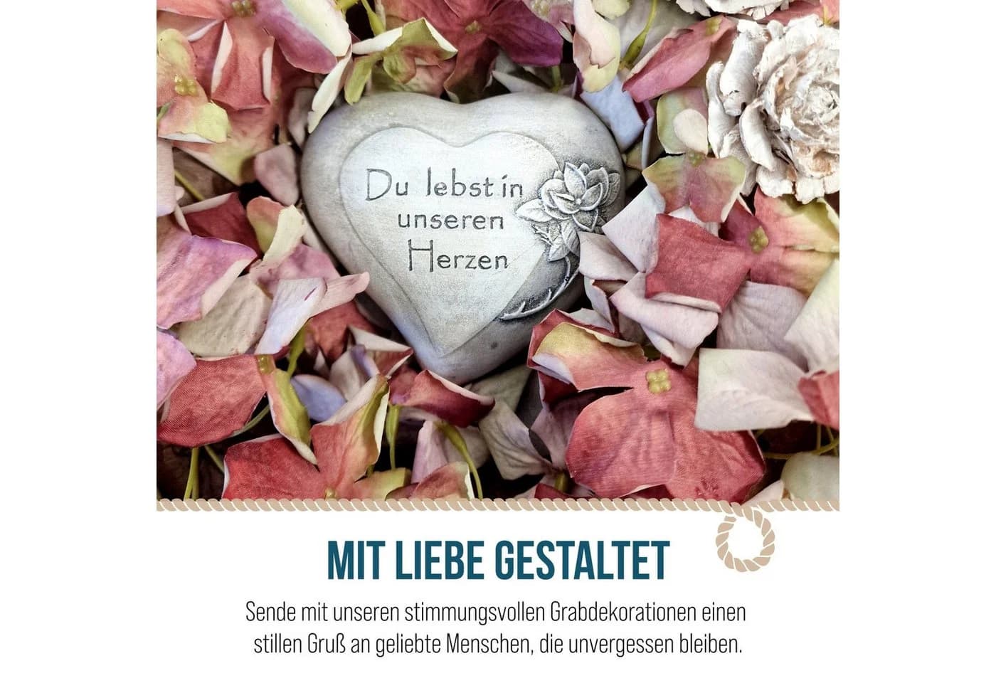 Logbuch-Verlag Grabdekoration Herz Grau - Bild 5
