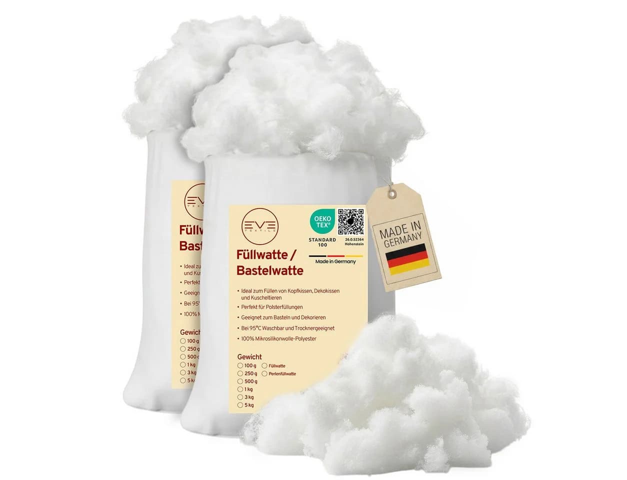 Eve Textile Kissenfüllung Polyester Weich Formstabil Hypoallergen - Bild 2