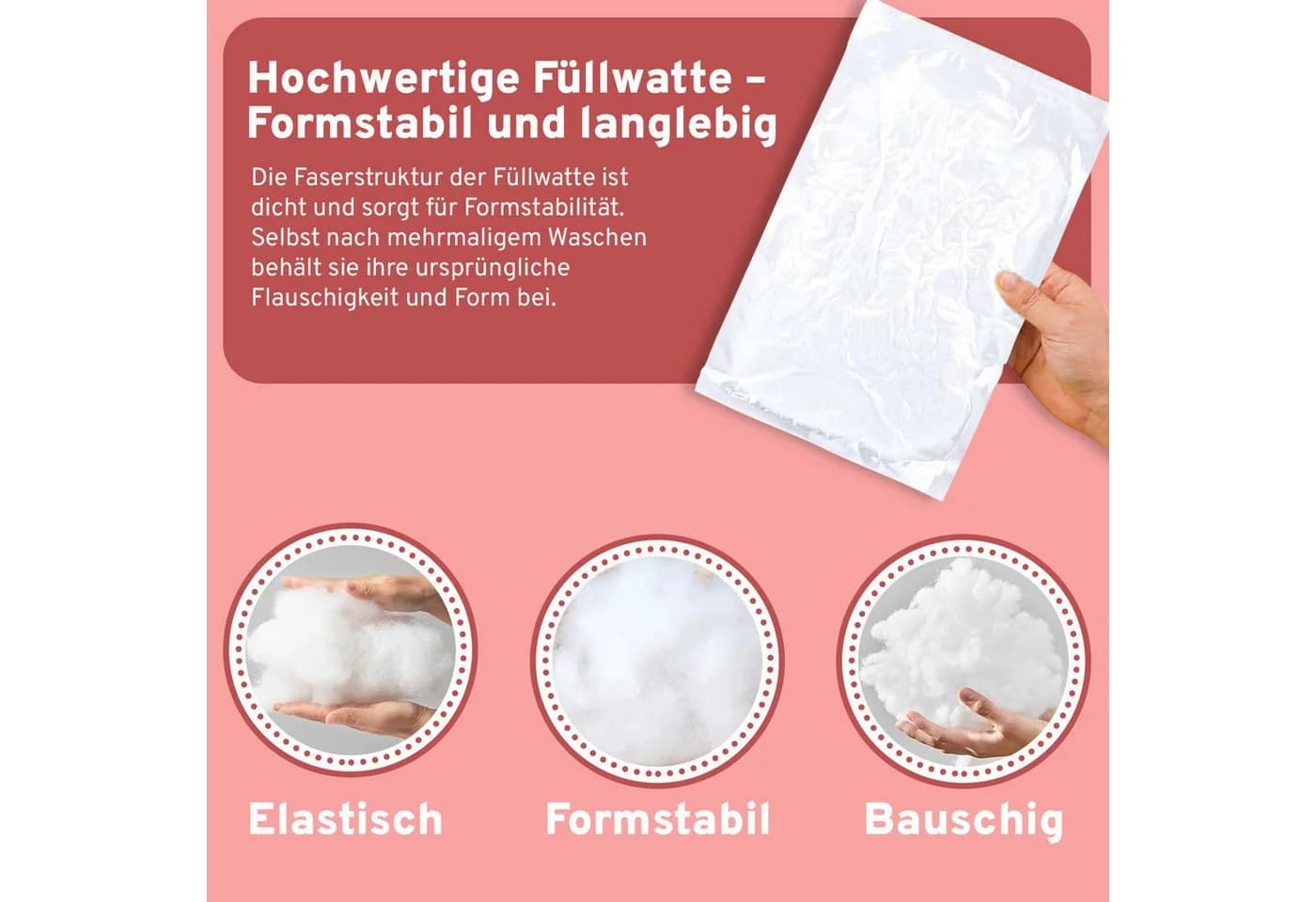Eve Textile Kissenfüllung Polyester Weich Formstabil Hypoallergen - Bild 4