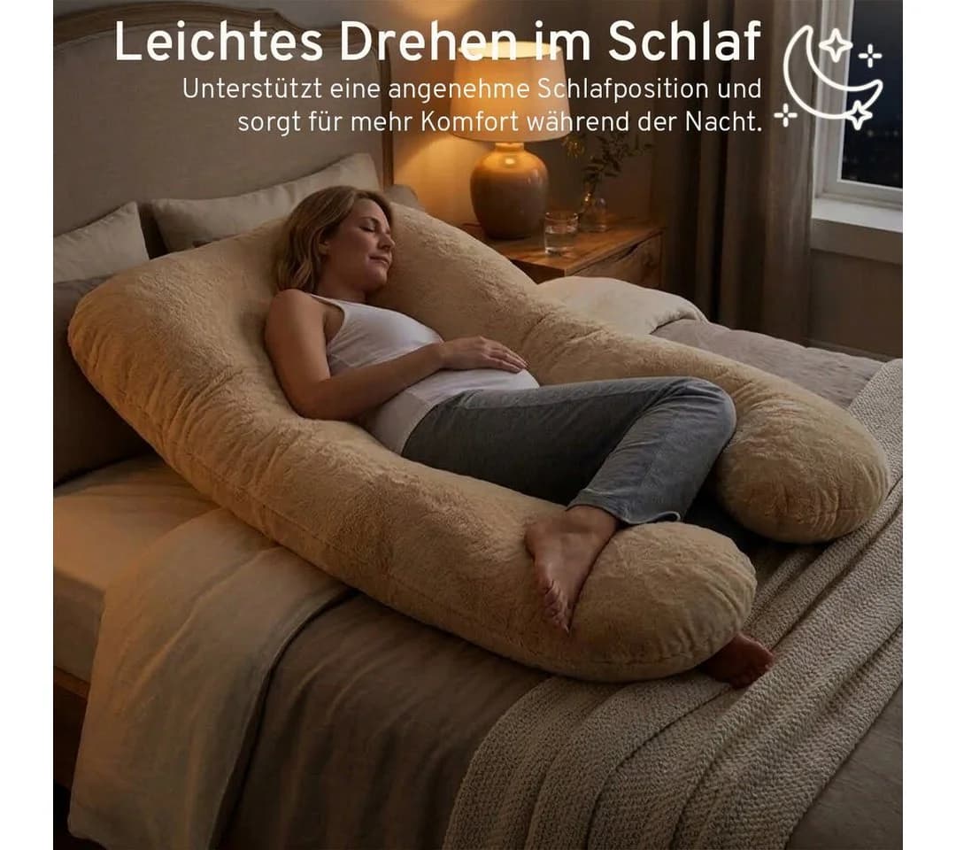 Eve Textile U-Kissen Schwangerschafts- und Ganzkörperkissen Grau/Braun - Bild 3