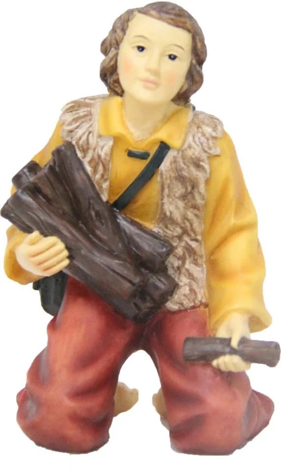 FADEDA Krippenfigur Hirte mit Holzoptik 11 cm - Bild 2