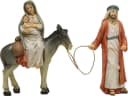 FADEDA Krippenfigur Set 2x Hlg. Familie auf der Flucht Kunstguss Holzoptik Bild 2