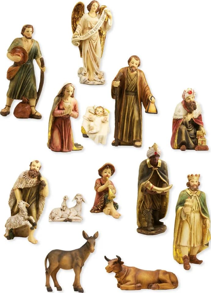 FADEDA Krippenfiguren Set 13-tlg. Handbemalt Polyresin - Bild 2