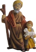 FADEDA Krippenfigur Alter Mann mit Junge Holzoptik Bild 2