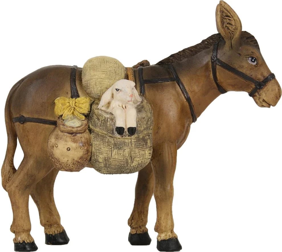 FADEDA Krippenfigur Esel mit Schaf, Holzoptik - Bild 2
