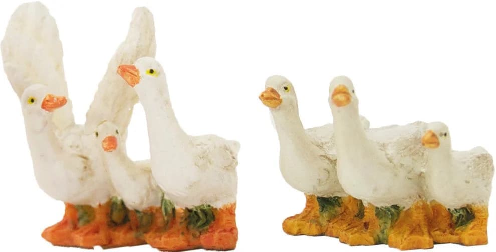 FADEDA Gänsegruppe 2-tlg. Kunstguss Holzoptik - Bild 2