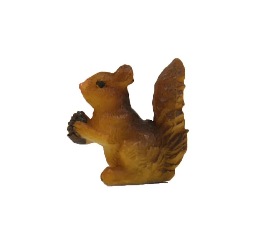FADEDA Tierfigur Eichhörnchen Kunstguss Holzoptik Krippenfigur - Bild 2