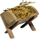 FADEDA Futterkrippe mit Moos, massivem Holz, handbemalt Bild 2