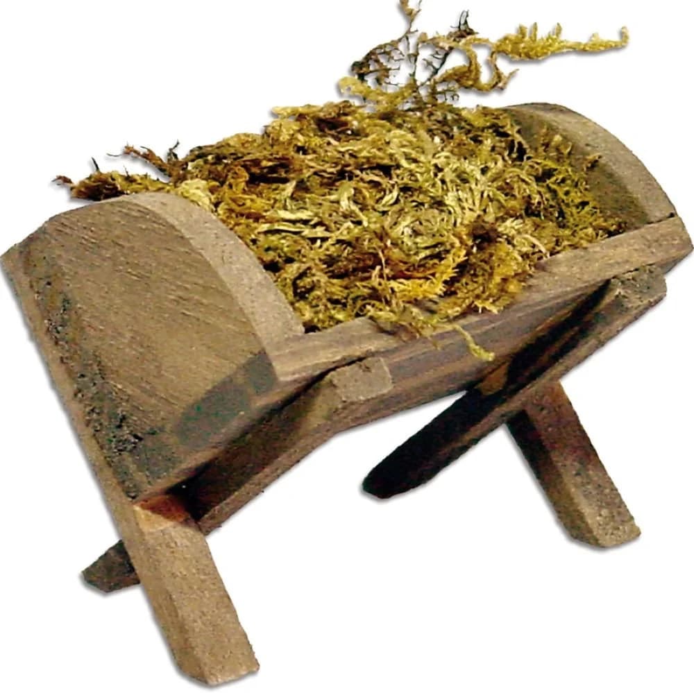 FADEDA Futterkrippe mit Moos, massivem Holz, handbemalt - Bild 2