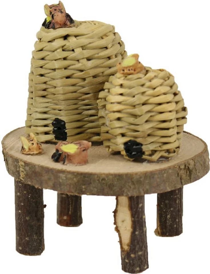 FADEDA Krippen-Zubehör Tisch mit Bienenkörben Holz - Bild 2