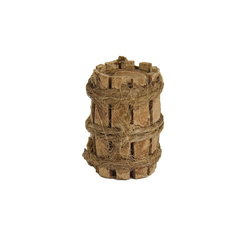 FADEDA Krippen-Zubehör Holzfass massiv braun - Bild 2