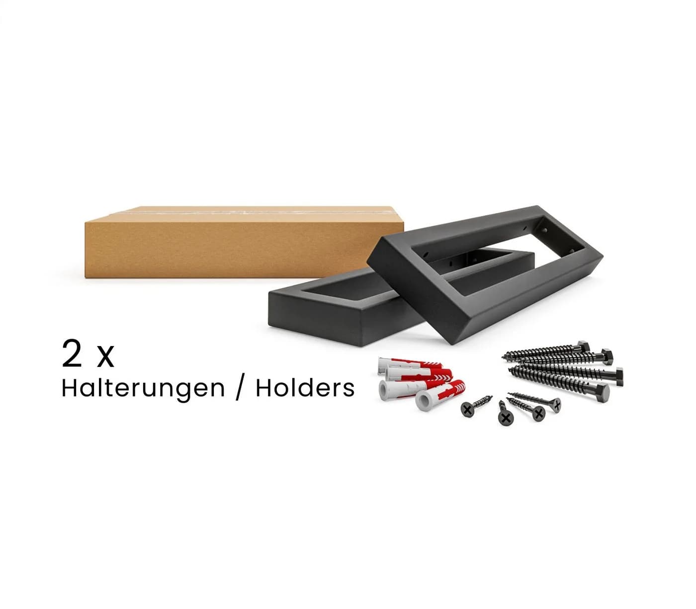 HEVVA Waschtischhalterung RHEIN Wandkonsole Schwarz 20-50 cm