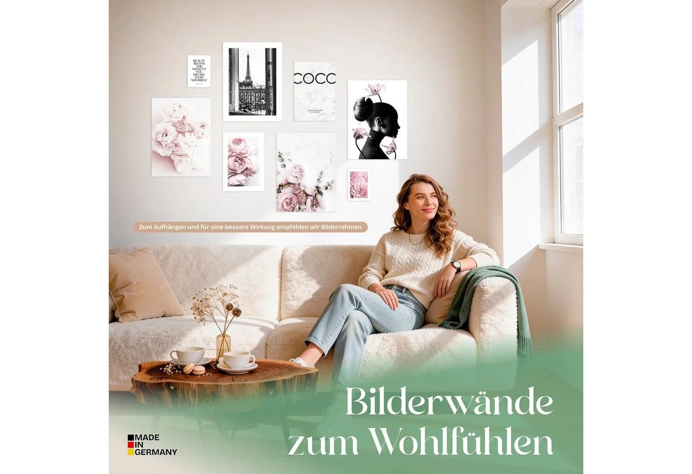 ARTFAVES Bilder-Collage Poster Set Coco I 5-tlg. Wandbilder Rosa