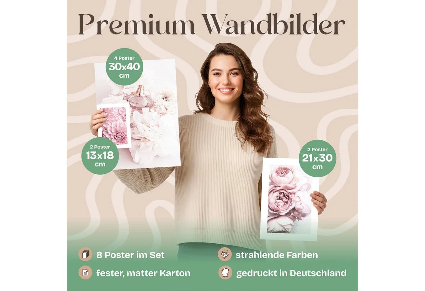 ARTFAVES Bilder-Collage Poster Set Coco I 5-tlg. Wandbilder Rosa - Bild 3