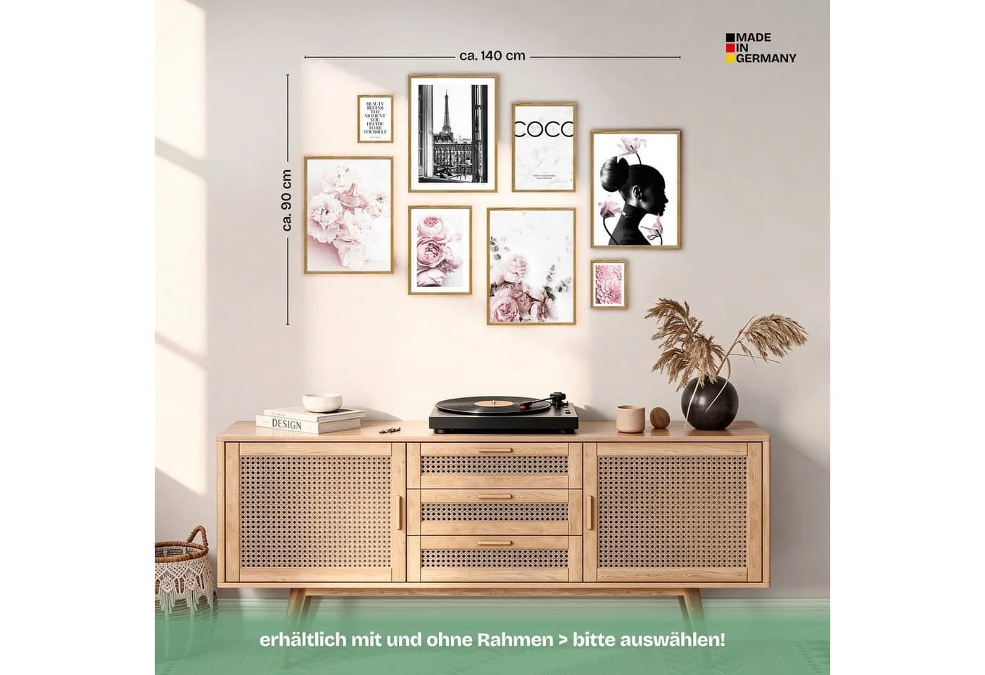 ARTFAVES Bilder-Collage Poster Set Coco I 5-tlg. Wandbilder Rosa - Bild 4