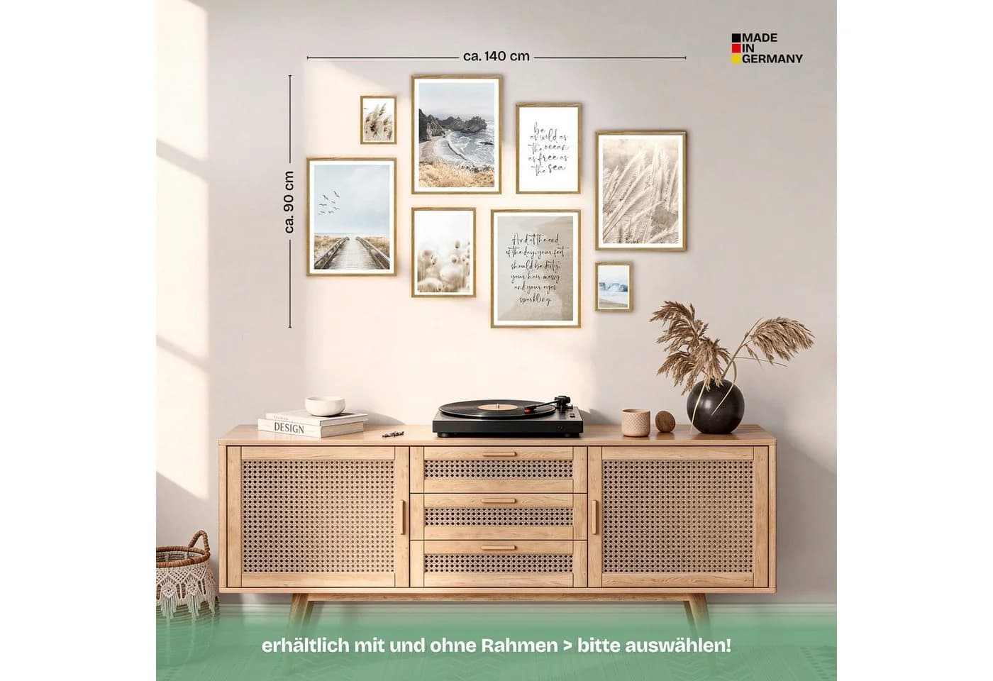 ARTFAVES Bilder-Collage Poster Set Beige Sea Pampas I 8-teilig - Bild 5