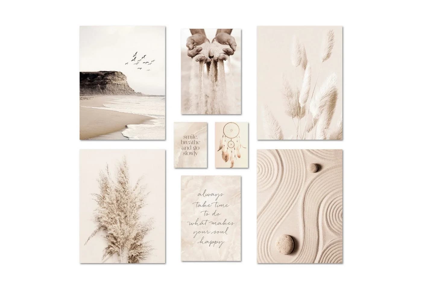 ARTFAVES Bilder-Collage Poster Set Beige Dreams 8-tlg. Strand Wandbilder - Bild 2